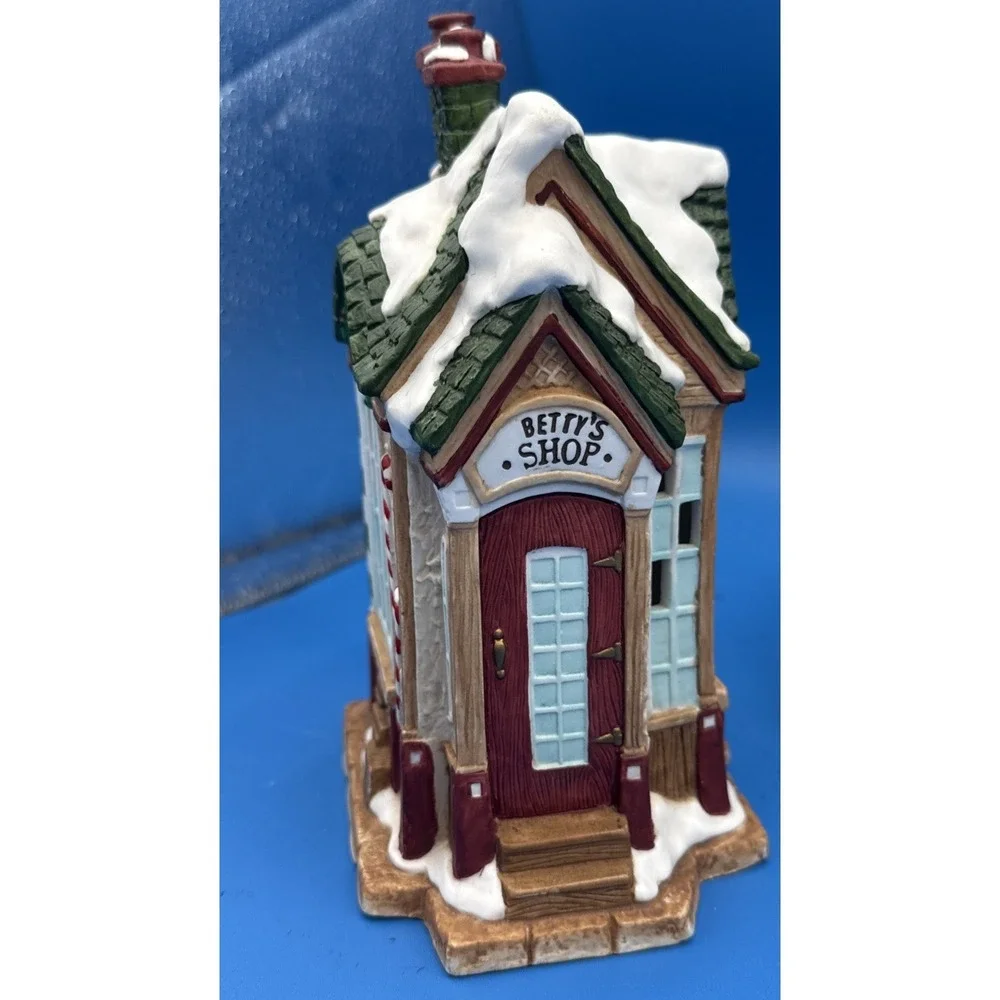 Vintage 1990's Mercuries Christmas Village -set Of 5 Stores w/ Light Cord